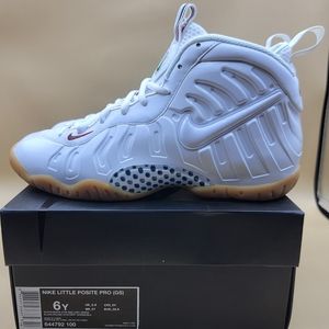 Nike Little Posite Pro GS "Gucci" Kids Shoes Size 6Y White Red Green 2015 W/Box